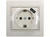 Lezard MIRA розетка с/з + USB разъем крем 701-0303-181