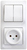 Schneider electric GLOSSA БЛОК: розетка+ 2-кл. выкл., белый GSL000172
