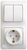 Schneider electric GLOSSA БЛОК: розетка с заземлением со шторками+2кл. выкл., белый GSL000174