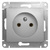 Schneider electric GLOSSA РОЗЕТКА без заземления, АЛЮМИНИЙ GSL000341