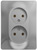 Schneider electric GLOSSA РОЗЕТКА двойная без заземления, АЛЮМИНИЙ GSL000320