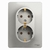 Schneider electric GLOSSA РОЗЕТКА двойная с заземлением, 16А, в сборе, ПЕРЛАМУТРОВЫЙ GSL000624