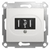 Schneider GLOSSA розетка USB 5B/1400mA 2*5B/700mA белая механизм GSL000132
