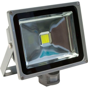 FERON прожектор светодиодный с датчиком,прямоугольный 1LED*30W IP44 серый LL-232
