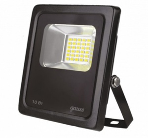 Gauss прожектор светодиодный 10W IP65 6500К черный 613100310