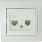 Lezard MIRA розетка ТF+КОМПЬЮТЕР белая 701-0202-143