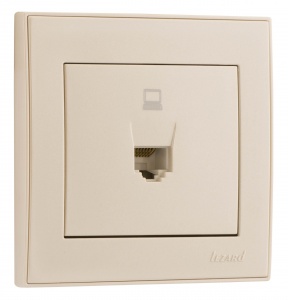 Lezard RAIN Розетка компьютерная крем 703-0388-139